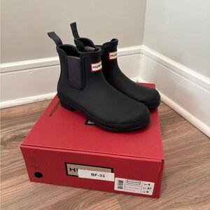 Hunter Classic Black Ankle Boots